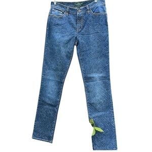 🦋Lauren by Ralph Lauren women quilted modern skinny jeans western cowgirl SZ 6
